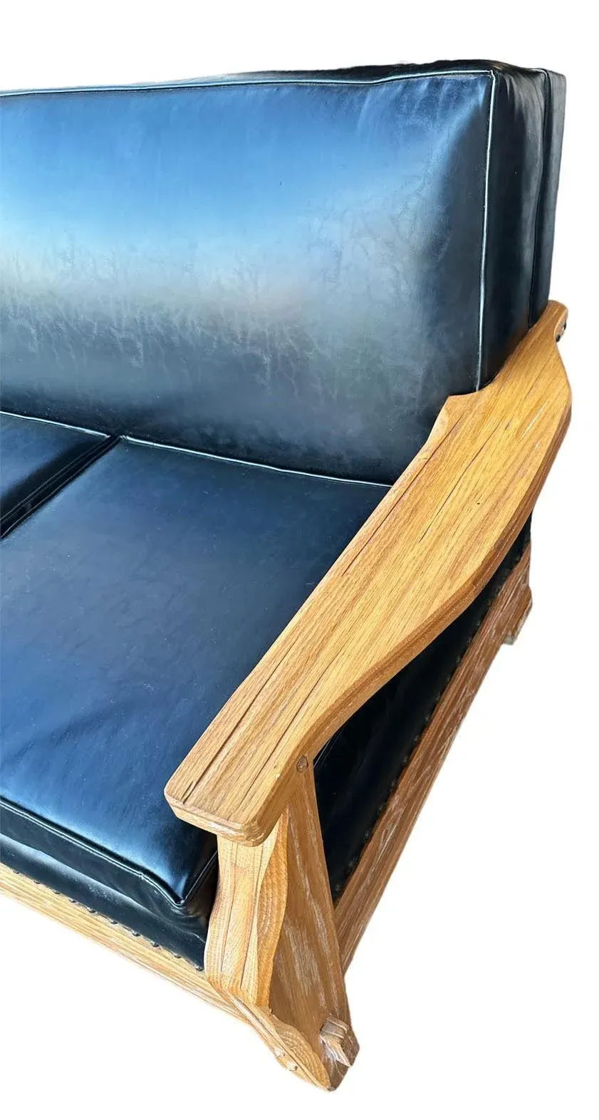A. Brandt Ranch Oak Monumental 102" Sofa - Vintage Mid 20th Century - Image 6