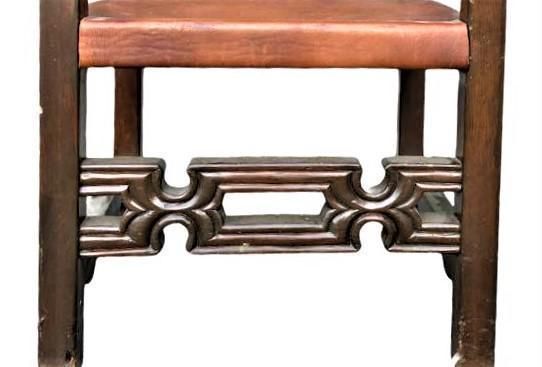 Artes De México Internacionales Throne Chair in Cognac Saddle Leather - Vintage 1960s - Image 6