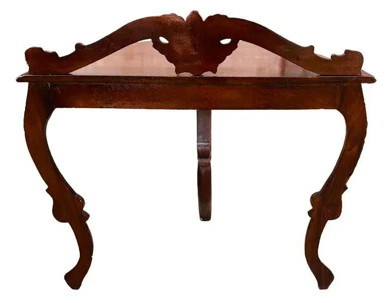 19th Century Italian Rococo Antique Rosewood Demi-Lune Console Table - Image 6