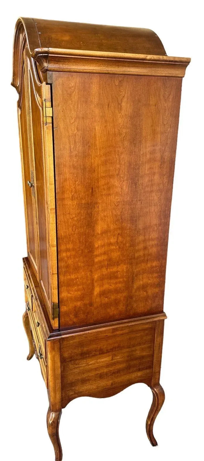 Solid Cherry Armoire With Dome Top and Cabriole Legs by Lexington - Vintage Circa 1980s - Image 6