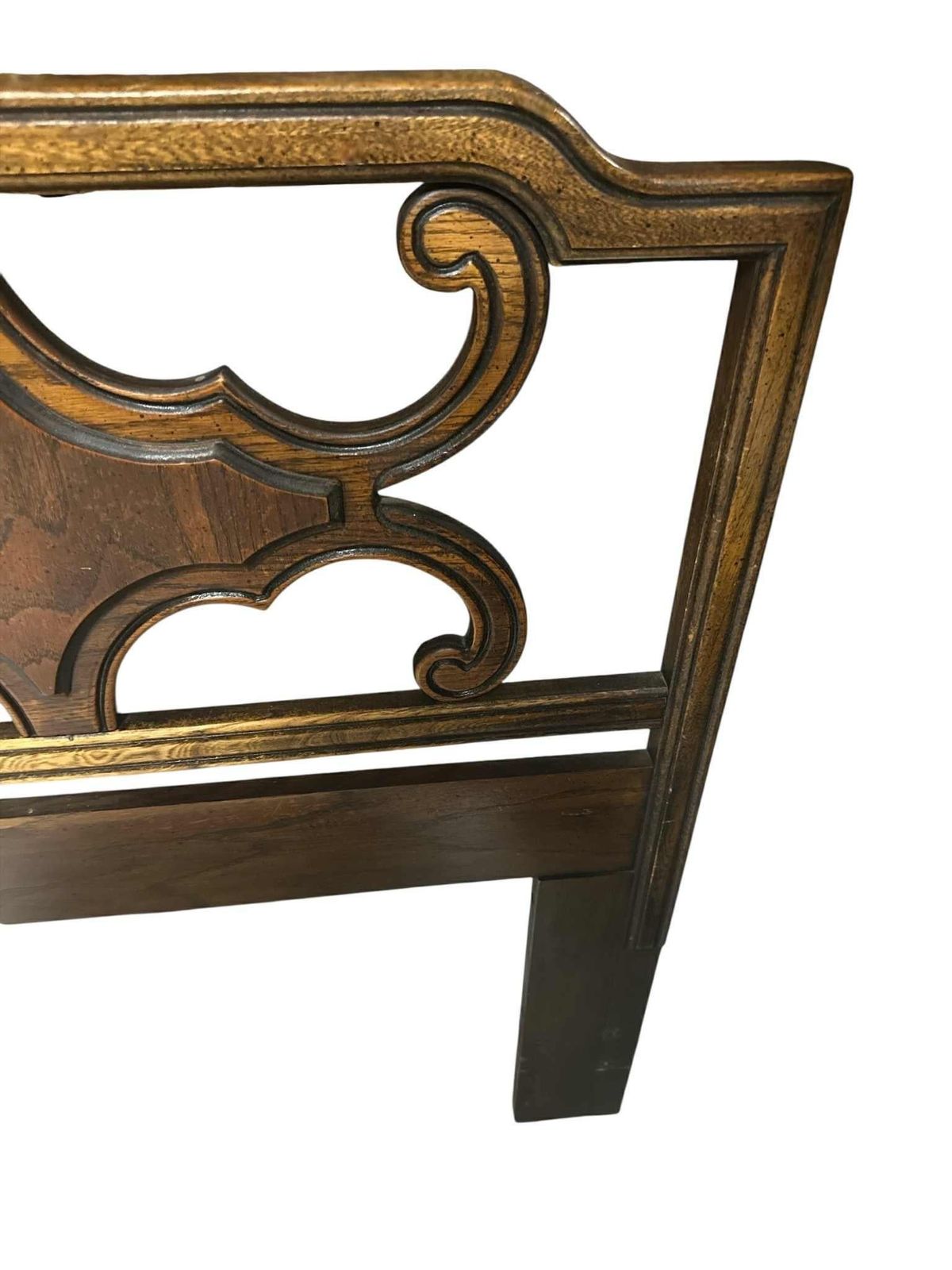 Spanish Revival Queen Size Solid Oak Headboard - Circa 1960s - Image 6