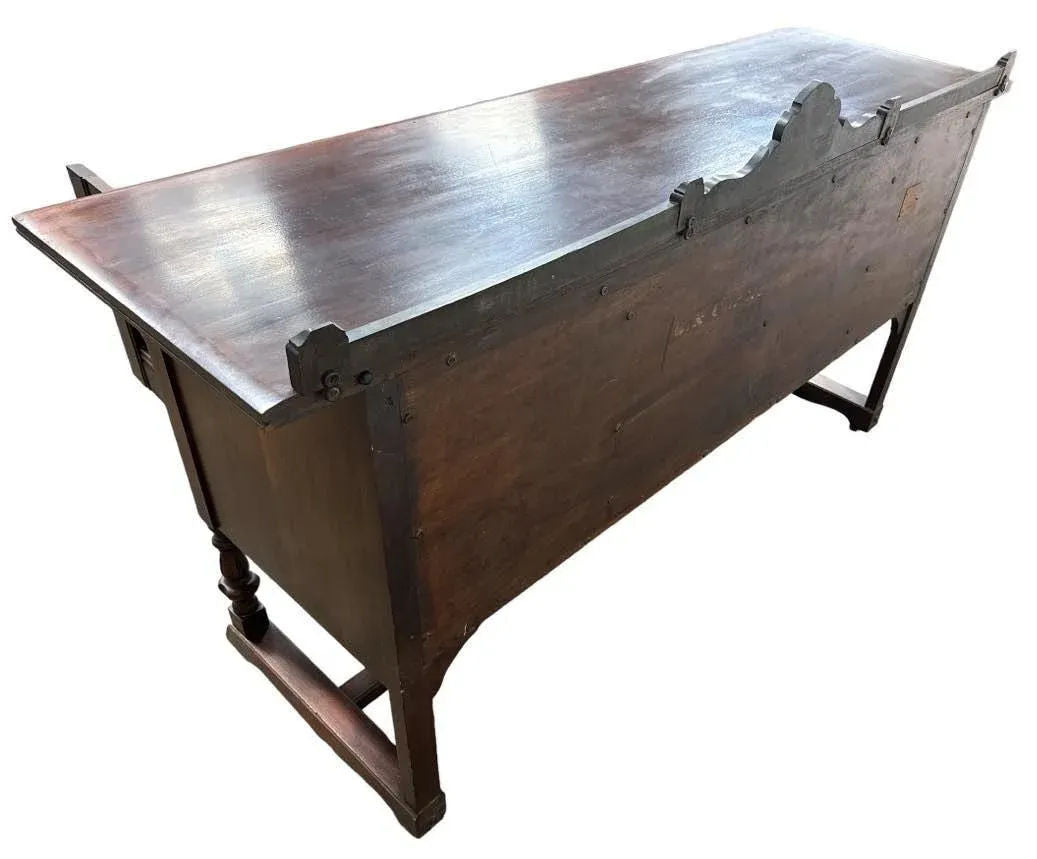 Rare Antique 1920s Baker Furniture Company Walnut Spanish Revival 72" Buffet Sideboard Made in Allegan, Michigan - Image 6