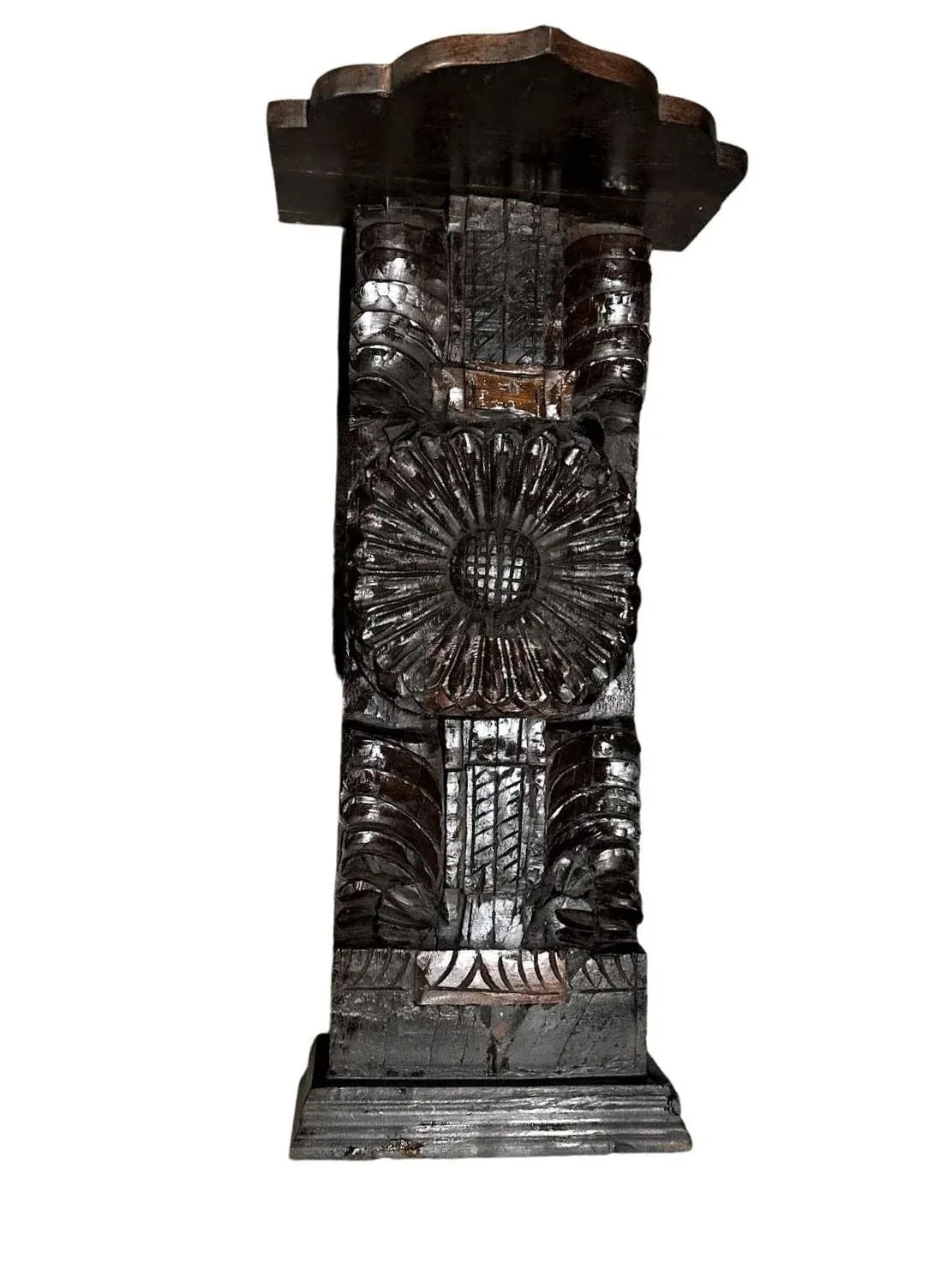 Heavily Carved Mexican Pedestal or Plant Stand - Image 6