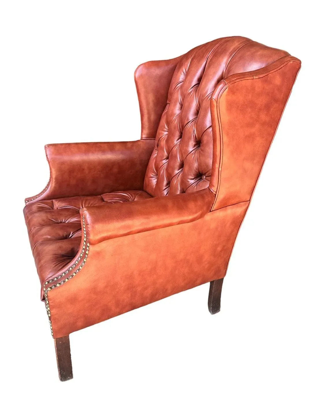 Chesterfield Tufted Wing Chair - Vintage Early 21st Century - Image 6
