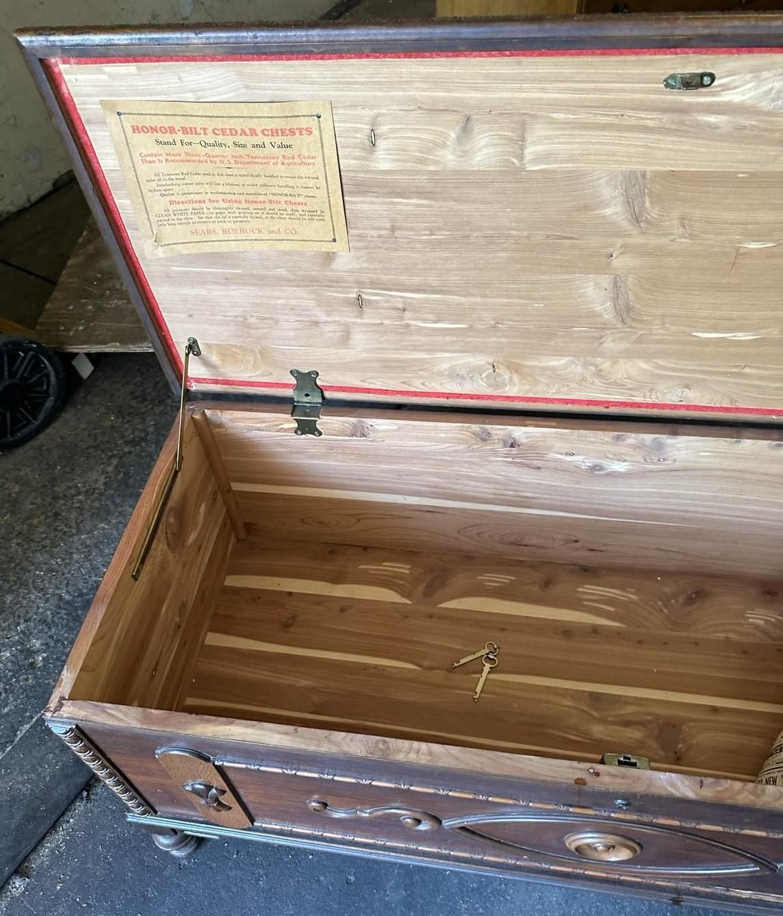 Antique 1920s Spanish Revival Walnut and Burlwood Cedar Chest - Image 6