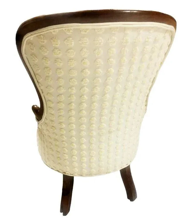 19th Century Bergere Chair Reupholstered in Leather and Chenille - Image 6