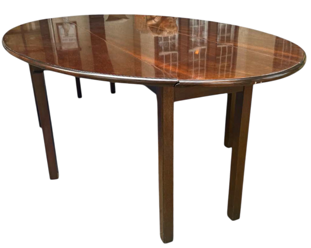 1990s Kindel Grand Rapids 'Irish Georgian Society' Collection Mahogany 8' Drop Leaf Wake Table or Dining Table - Image 6