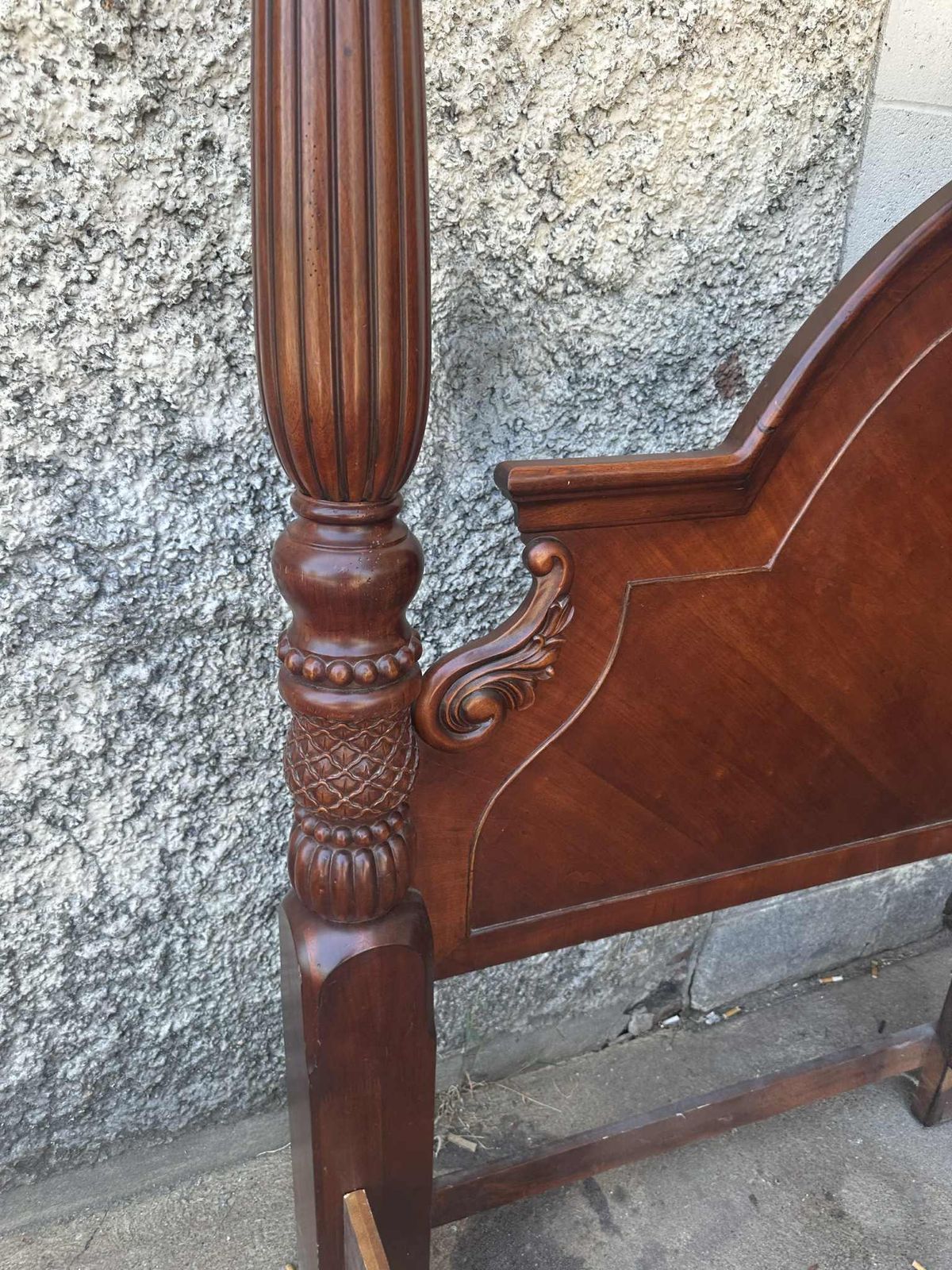 King Size Cherry Wood Four Poster Bed - Vintage Late 20th Century - Image 6
