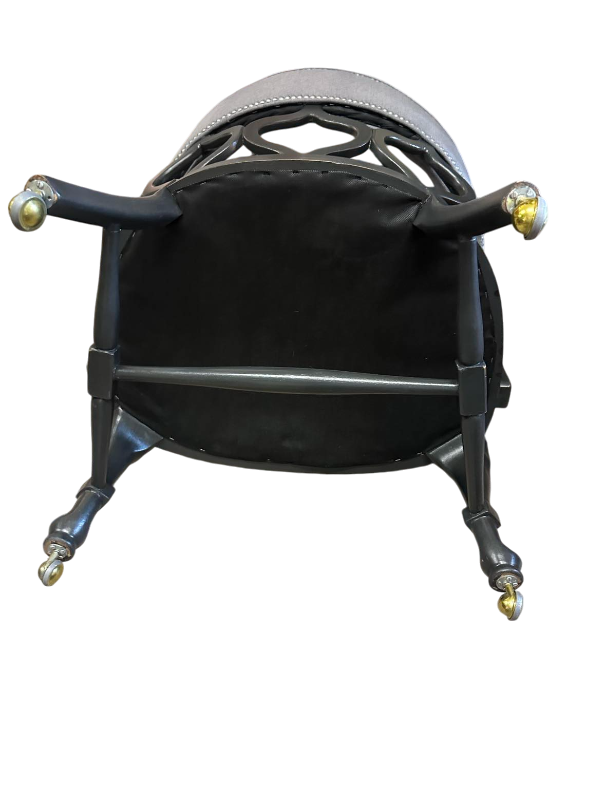 1960s Thomasville Hollywood Regency Tub Dining or Conference Room Chairs on Casters With New Upholstery - Set of 4 - Image 6