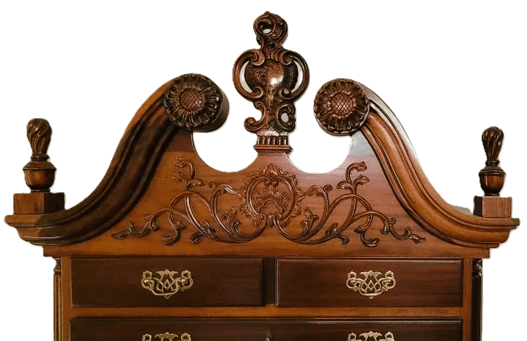 Late 20th Century Ornate Mahogany Chippendale Highboy by Georgian Furnishings Company of New Orleans - Image 6