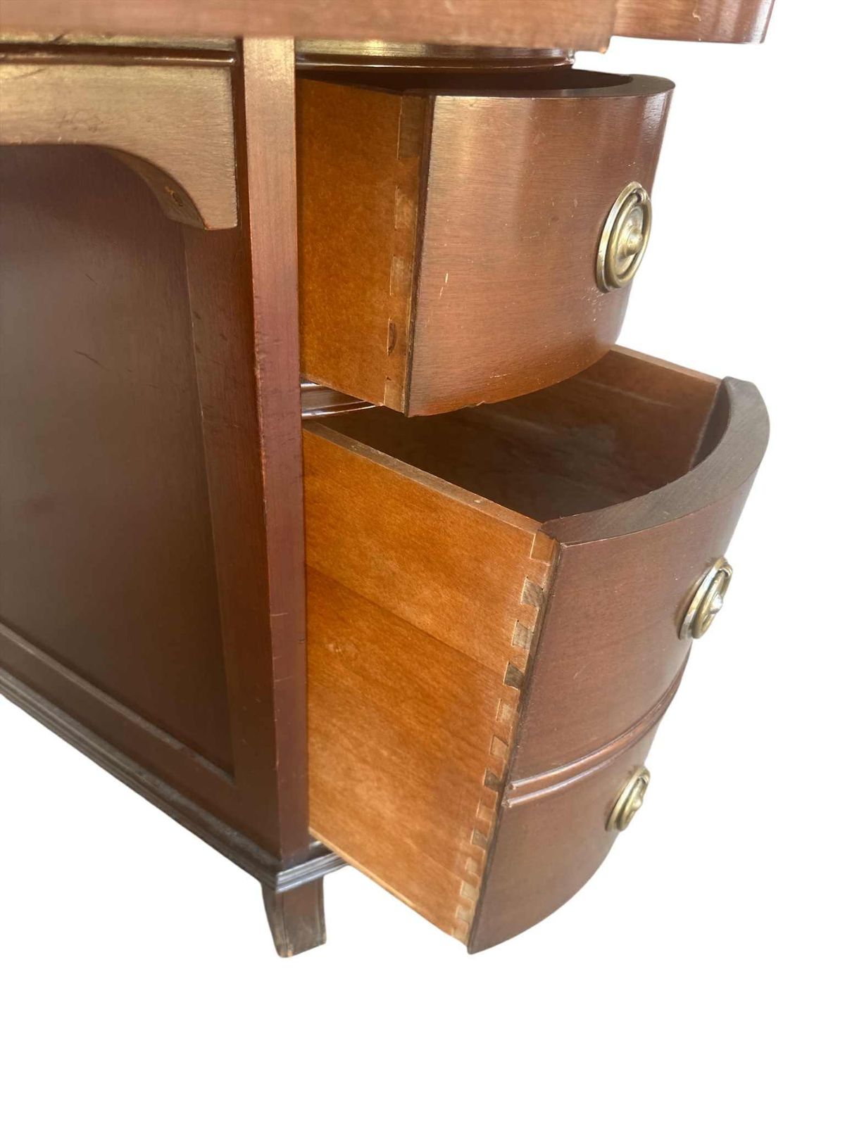 Taylor Jamestown Kidney Shaped Mahogany Desk - Circa 1930s - Image 6