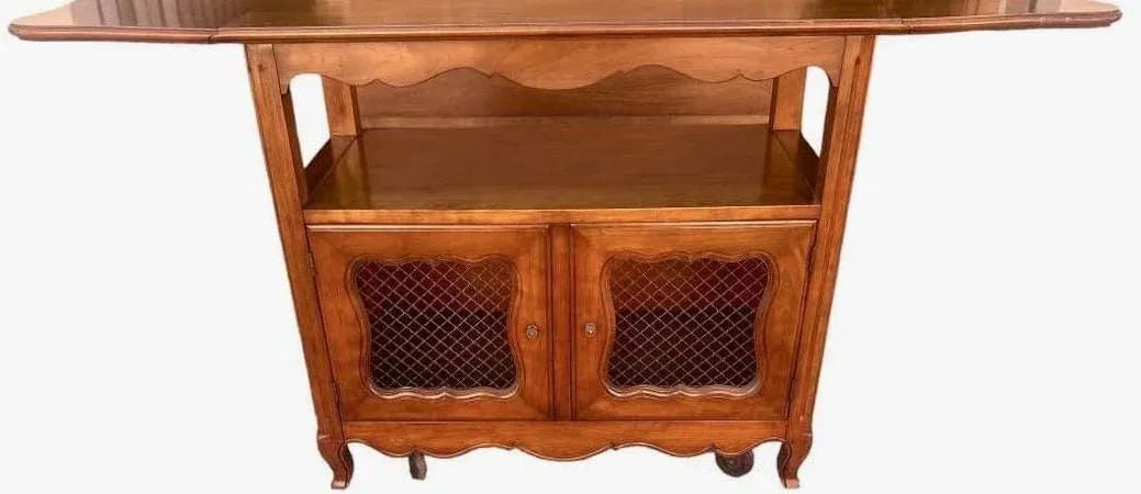 Kindel Grand Rapids Solid Cherry Wood Belvedere Server - Louis XV French Provincial Style Vintage 1950s - Image 6