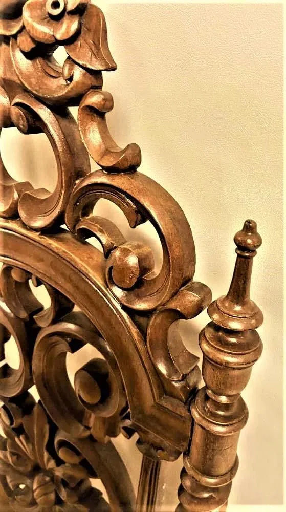 Late 19th Century Carved Rosewood Renaissance Revival Chair With Hair-On Cowhide Seat Upholstery - Image 6