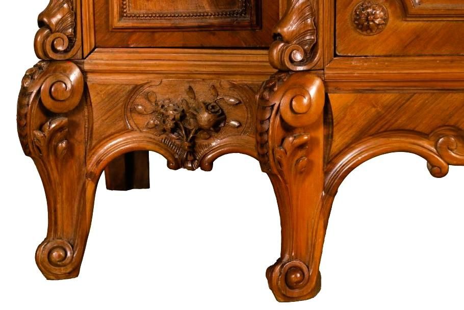 Monumental 19th Century French Fruitwood Louis XV Mirrored Armoire - 105" Tall X 60" Wide - Image 6
