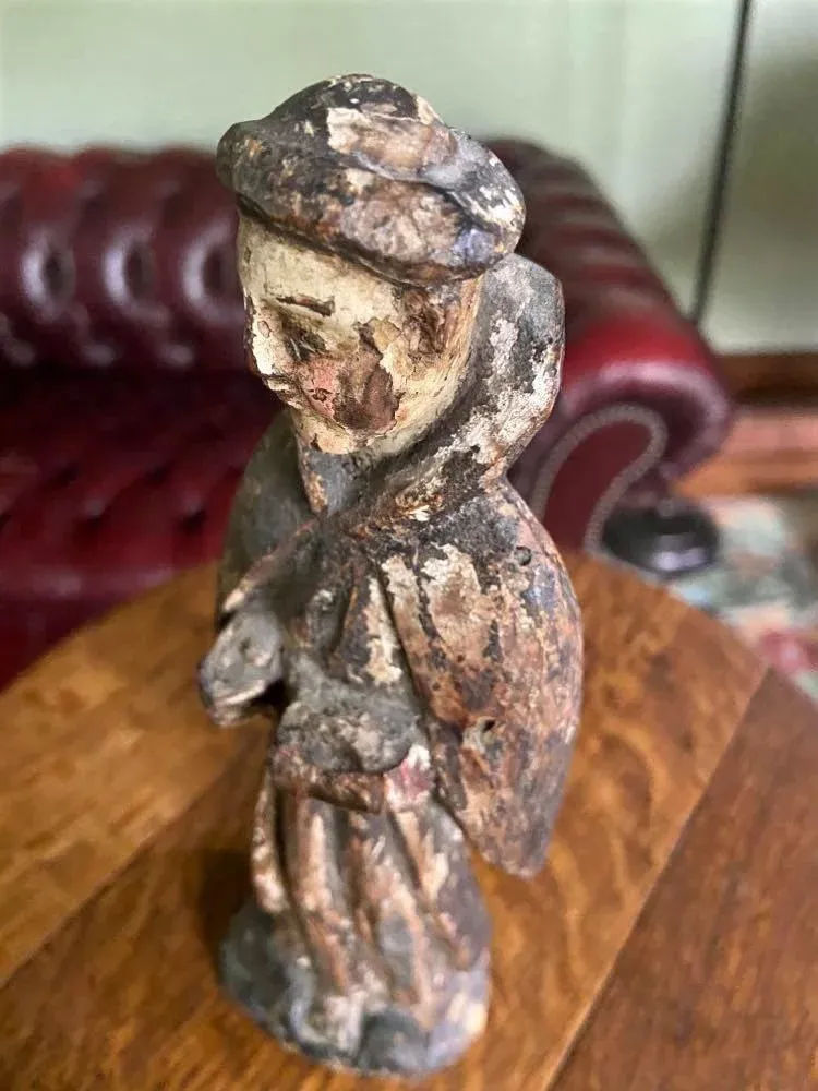 18th Century Antique Spanish Colonial Santo Image of Saint Dominic From Mexico - Image 6