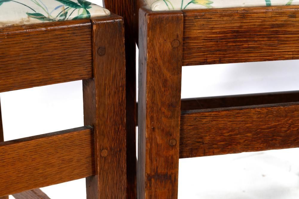 Antique Signed Charles Limbert 'Ebon-Oak' Dining Chairs - Set of 4 - Rare Find Circa 1915 - Image 6