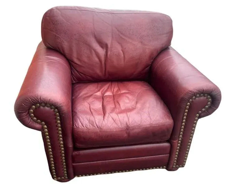 Early 21st Century Legacy Leather Wide Chair With Rolled Arms and Nail Head Trim - Image 6