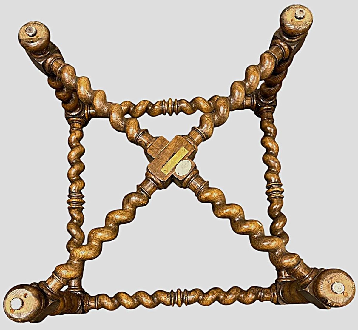 Baker Furniture Collectors Edition Barley Twist Oak Glass Top Coffee Table - Vintage Mid 20th Century - Image 6