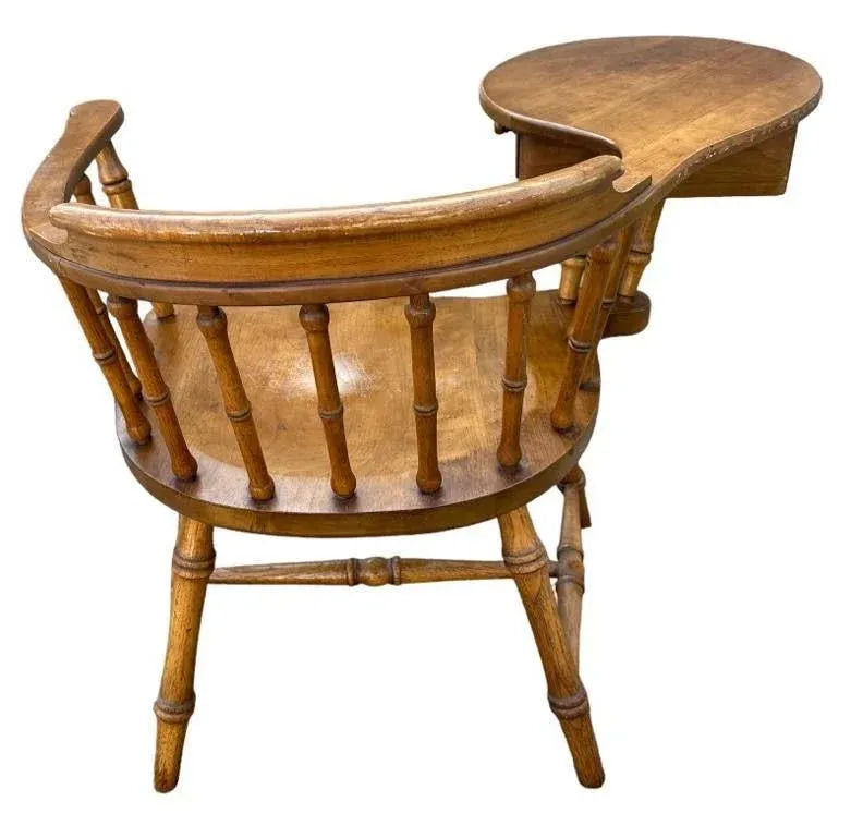 Drexel Windsor Maple and Oak Writing Arm Chair - Vintage Mid 20th Century - Image 6