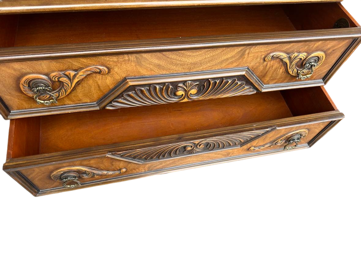 Antique Berkey & Gay Spanish Revival Ornate Walnut and Burlwood 72" Sideboard - Crafted in Grand Rapids Circa 1917 - Image 6