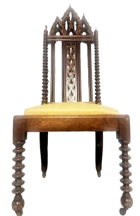 Late 19th Century Mahogany Gothic Revival Accent Chairs - a Pair - Image 6