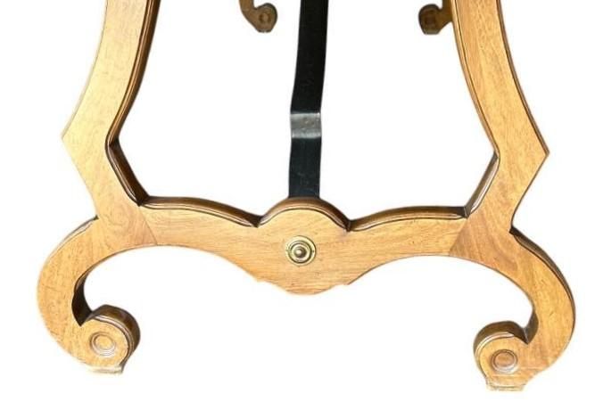 Thomasville Spanish Style Pecan Lyre Leg Dining Table Extending to 104” - Made in 1964 - Image 6