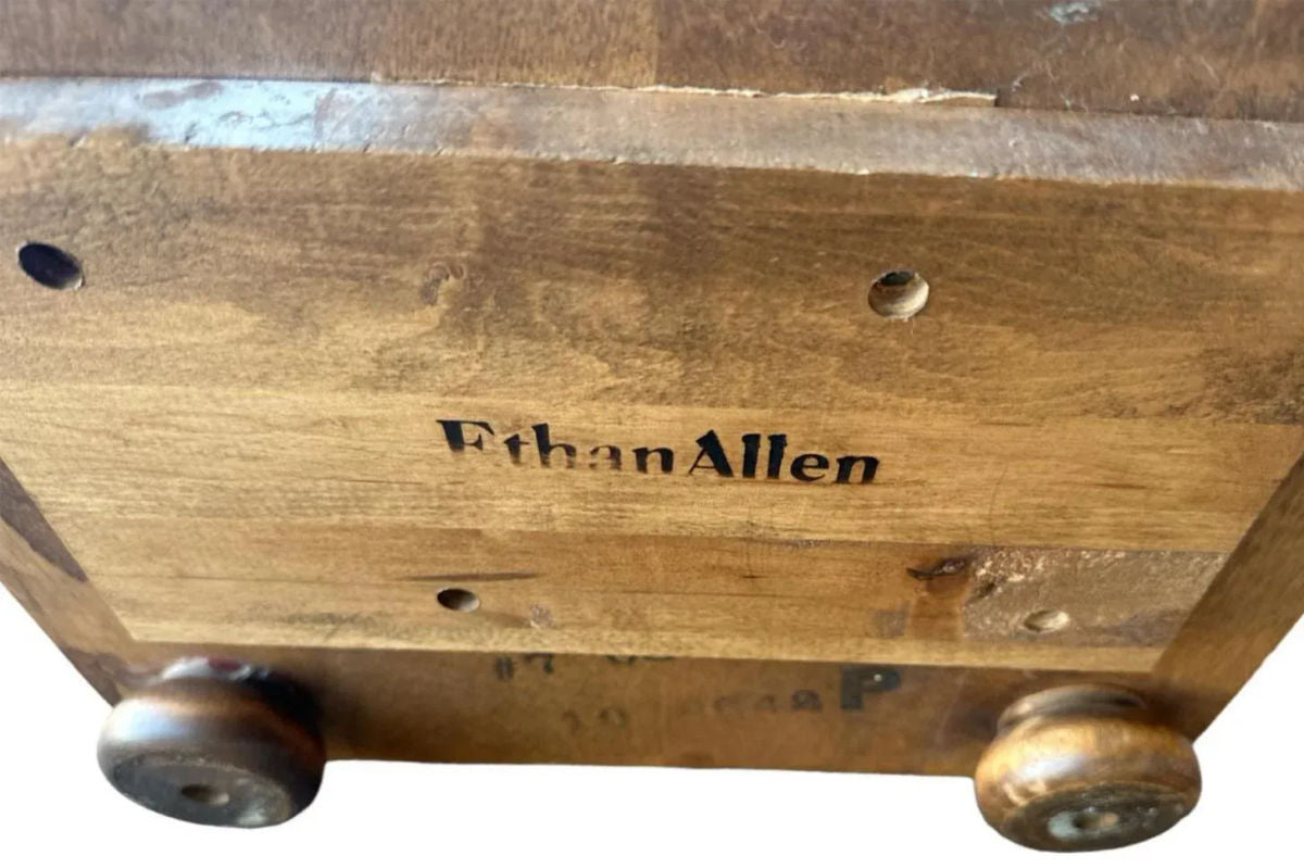 Ethan Allen Vintage Hard Rock Maple Side Table - Image 6