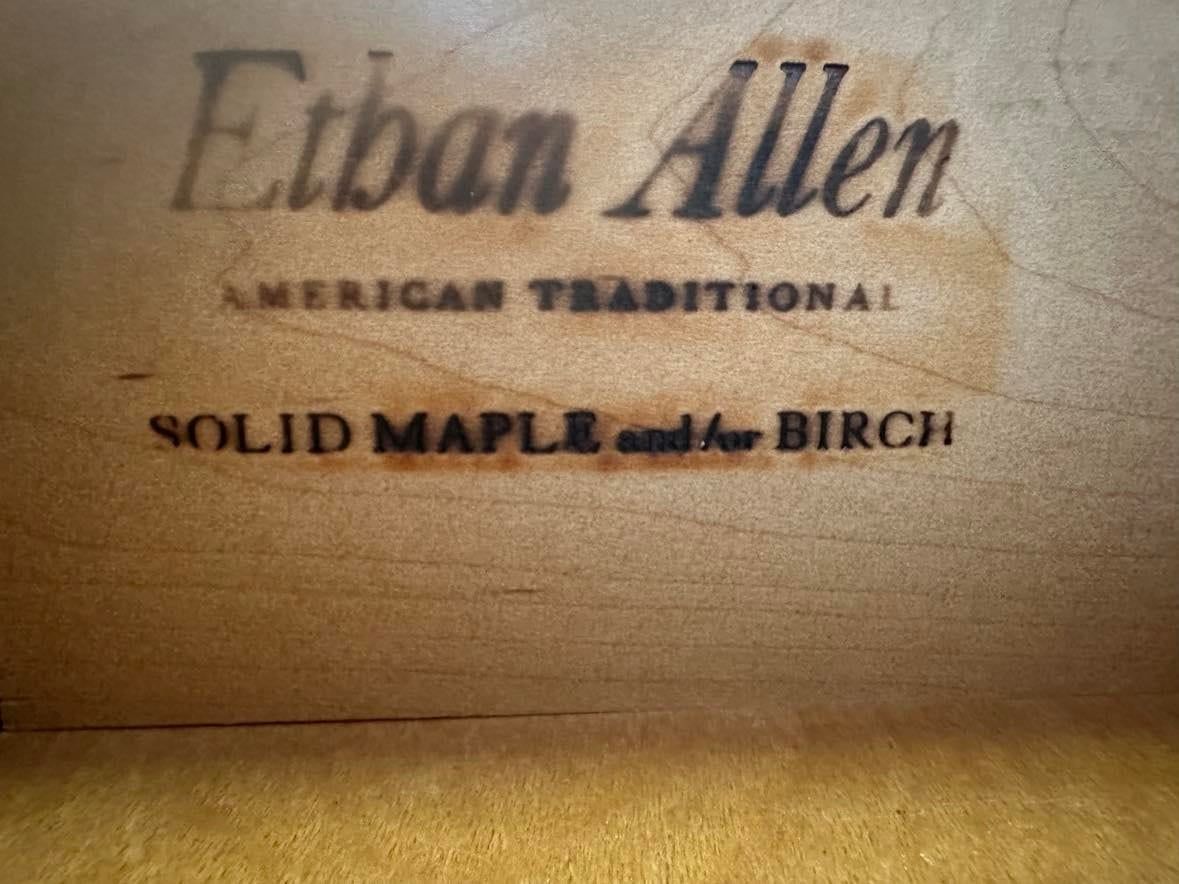 Ethan Allen Nutmeg Solid Maple 46" High Chest of 6 Drawers - Vintage 1960s - Image 6