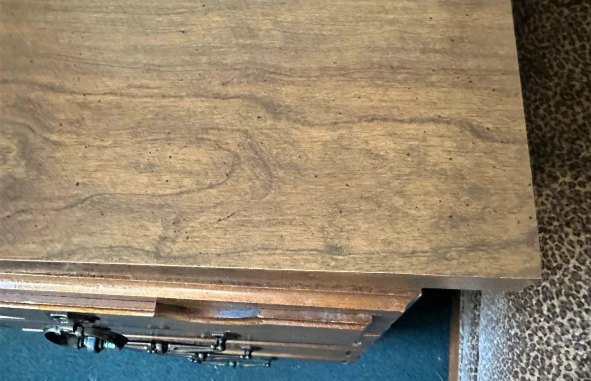 Vintage Flexsteel Dmi Walnut and Burlwood Desk - Image 6