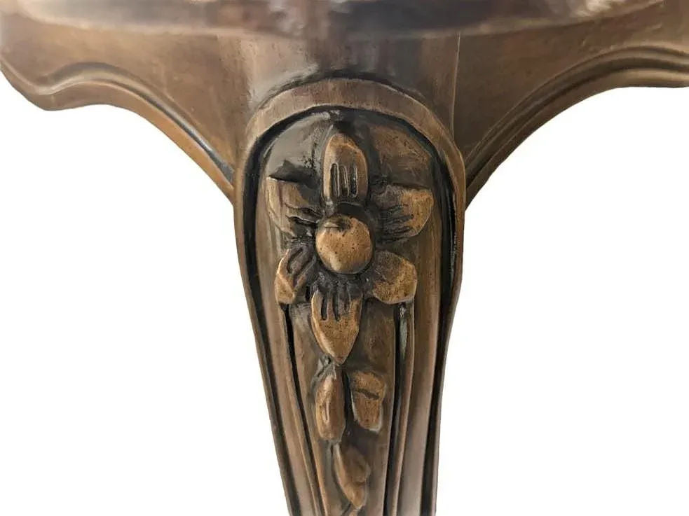 Inlaid Leather and Walnut Louis XV Style Backgammon Table - Vintage Late 20th Century - Image 6