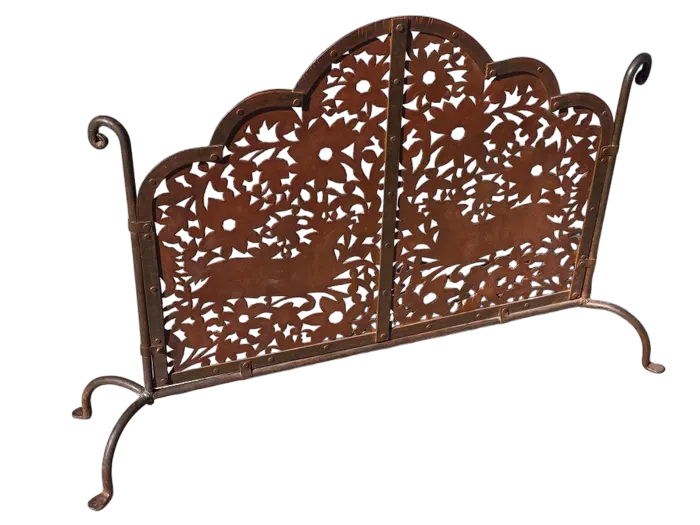 Vintage Pierced Iron Fireplace Screen From Mexico - Image 6