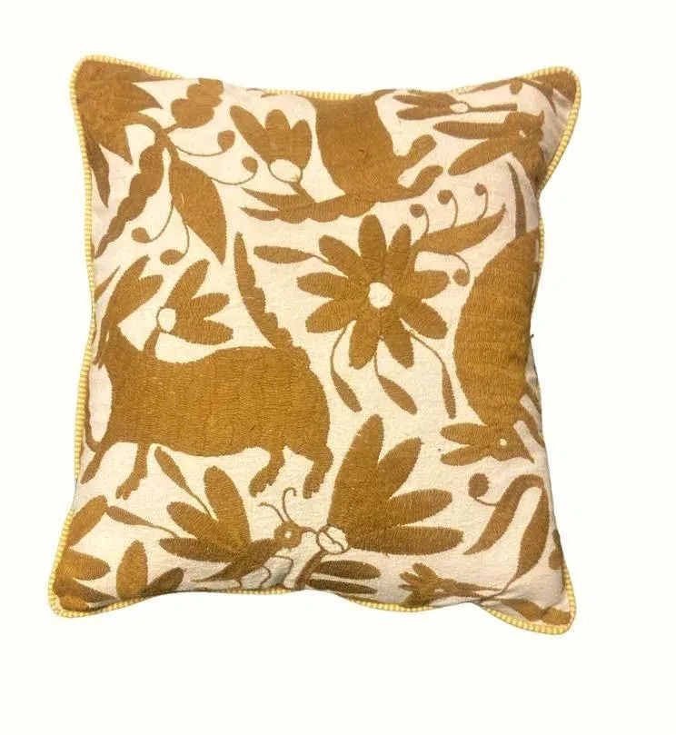 Ralph Lauren Home Vintage Chesterfield Chair and Ottoman Reupholstered With Otomi Hand Embroidery and Leather - Image 7