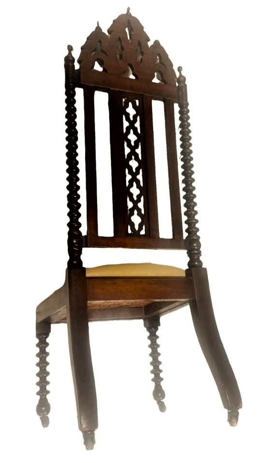 Late 19th Century Mahogany Gothic Revival Accent Chairs - a Pair - Image 7
