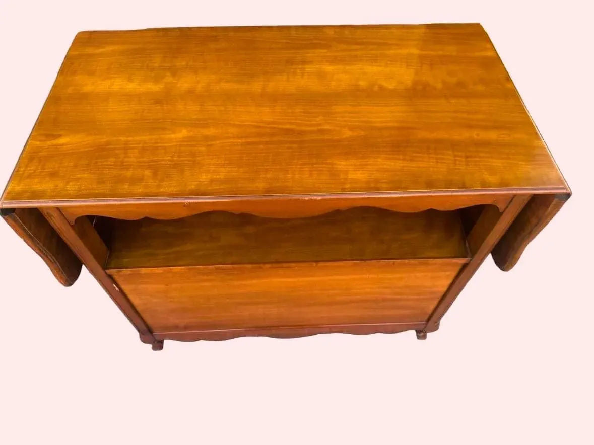 Kindel Grand Rapids Solid Cherry Wood Belvedere Server - Louis XV French Provincial Style Vintage 1950s - Image 7