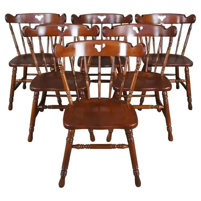Swiss-American Tell City Pub Chairs in Hard Rock Maple - Set of 6 - Two Sets Available - Image 7