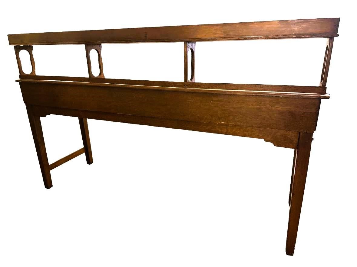 Monumental Antique Arts and Crafts Quarter Sawn Oak Railroad Ticket Counter 8 Feet Wide and 5 Feet Tall - Circa 1900 - Image 7