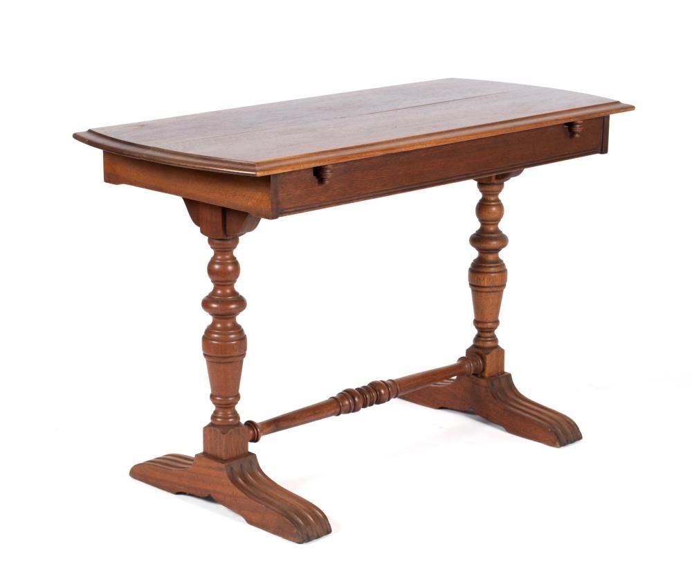 1920s Made in Los Angeles by Angelus Furniture Solid Oak Convertible Console or Library Table - Image 7