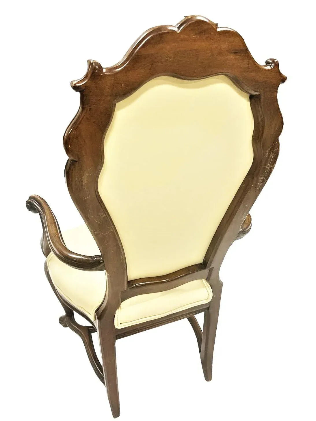Pair of Vintage Karges Fauteuils With New Leather and 'Frida's Garden' Chintz Upholstery - Image 7