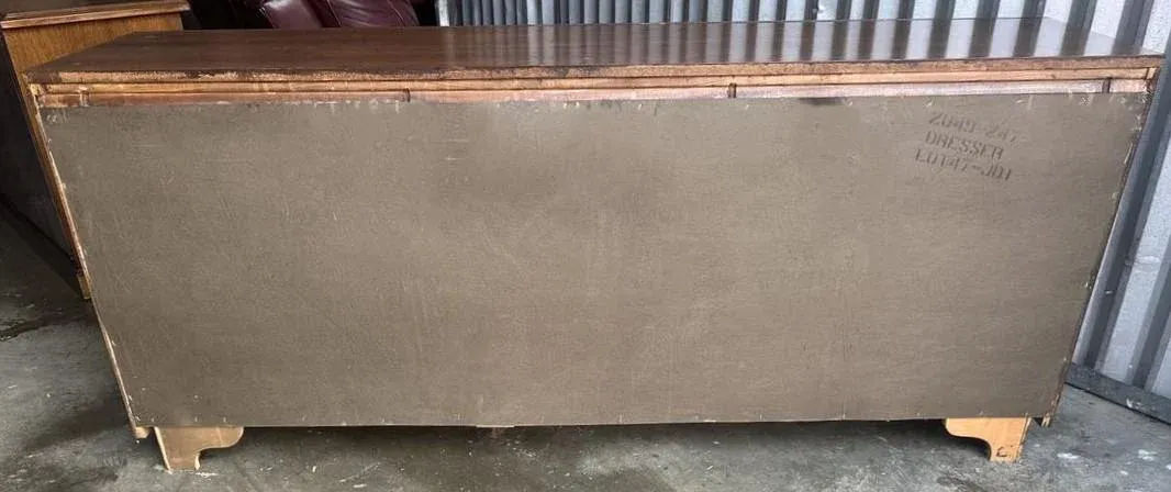 Mid 20th Century Russel Wright Style Solid Oak Bassett Credenza - Image 7