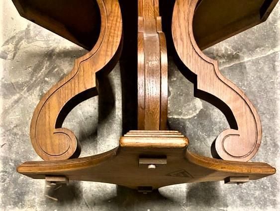 Spanish Revival Octagonal Coffee Table in Oak and Fruitwood by Mersman - Mid 20th Century - Image 7