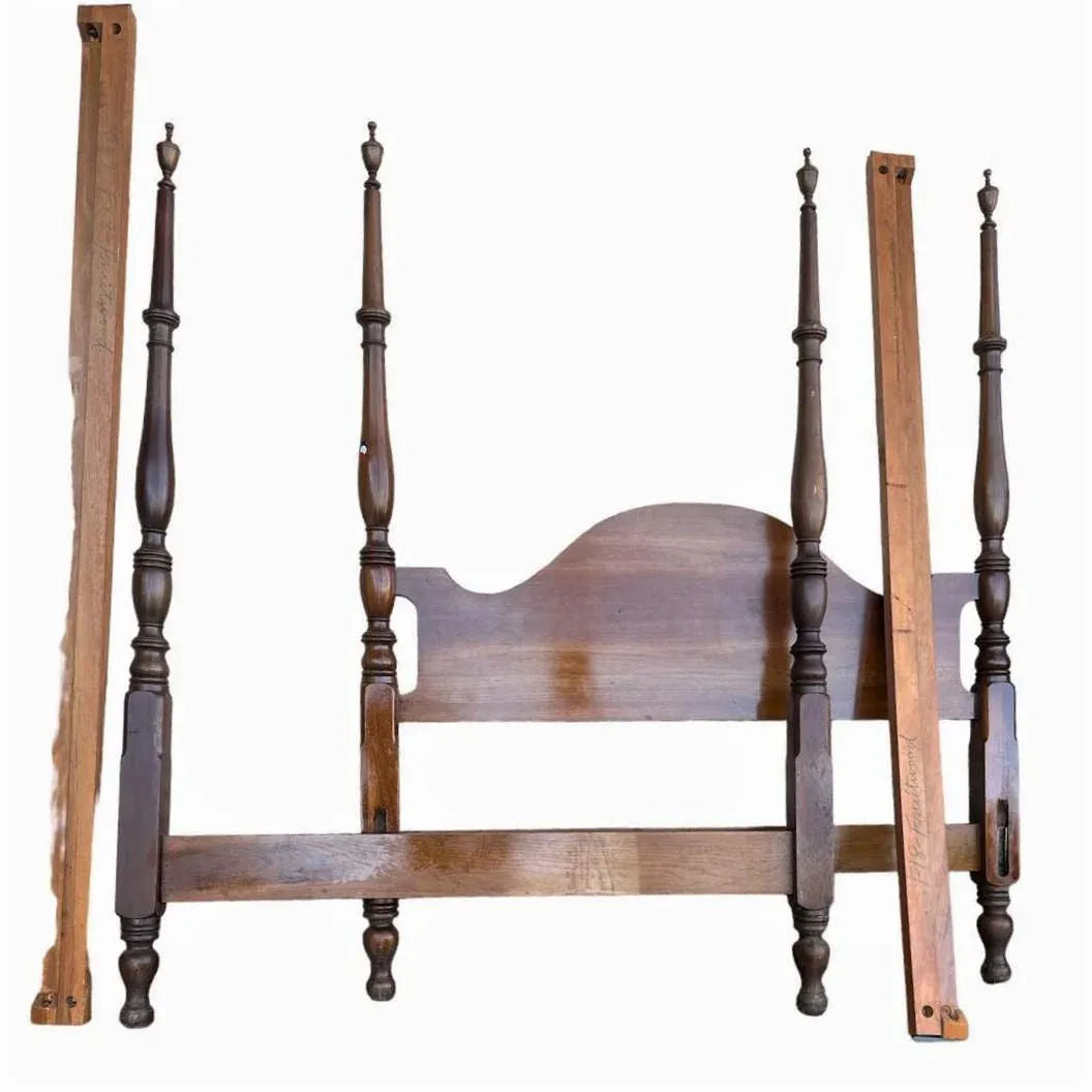 Kindel Grand Rapids Fruitwood Four Poster Bed - Full Size - Vintage Circa 1950s - Image 7