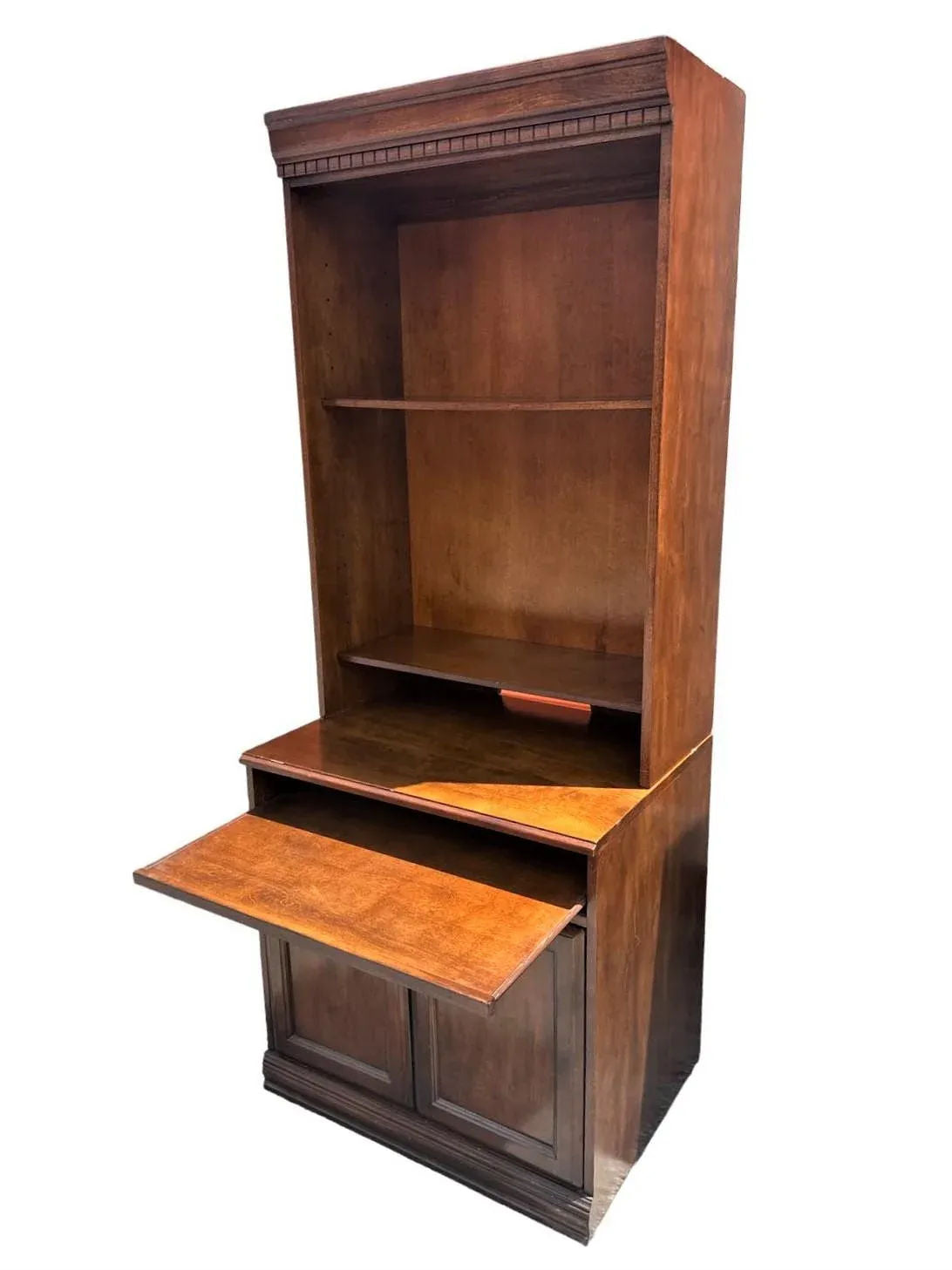 Cherry Wood Bookcase With Pullout Desk Top - Early 21st Century - Image 7