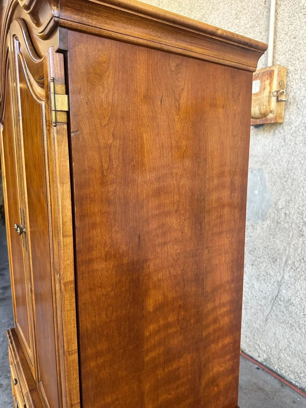 Solid Cherry Armoire With Dome Top and Cabriole Legs by Lexington - Vintage Circa 1980s - Image 7