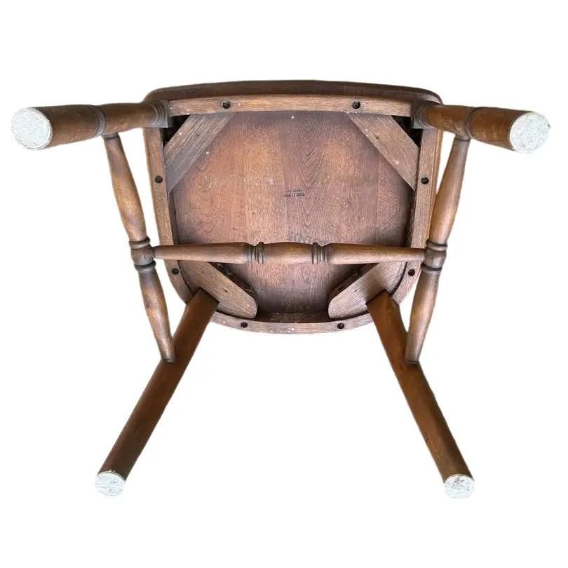 Antique Stickley Brothers Grand Rapids Solid Walnut Pub Style Dining Chairs - Set of 5 - Image 7