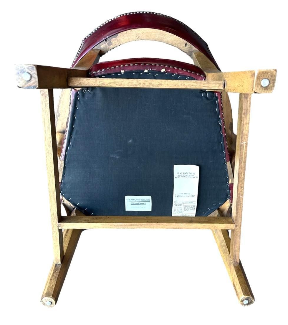 Vintage Leather Club Chair or Desk Chair by Century Furniture of Hickory - Image 7