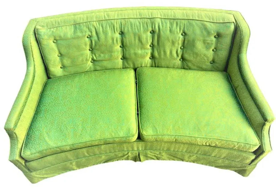 Baker Furniture Hollywood Regency Sofas Dated 1963 With Original Emerald Upholstery - a Pair - Image 7
