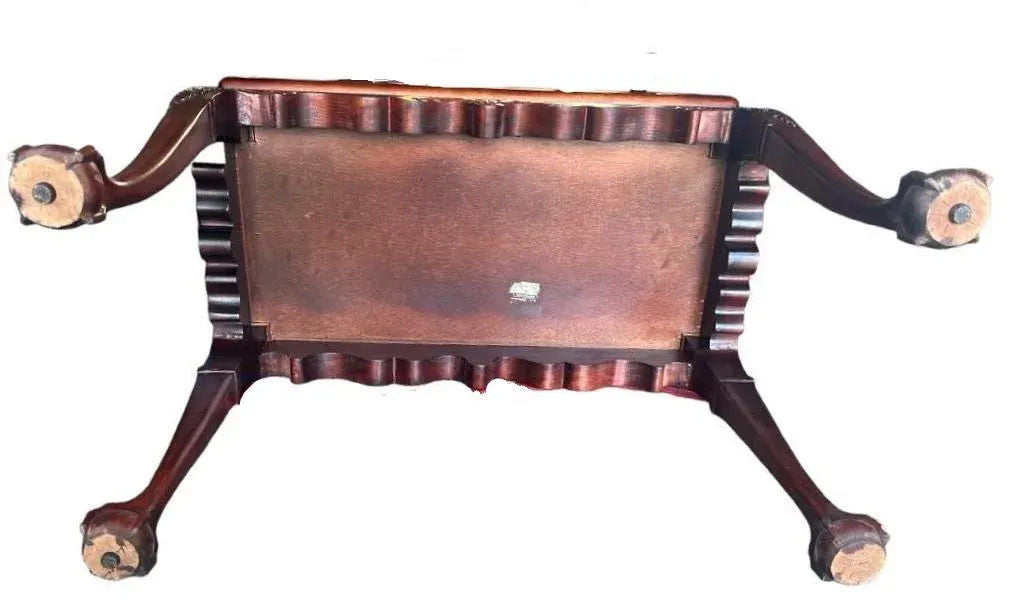 Solid Mahogany Georgian Style Console Server With Pullout Trays - Vintage 1990s - Image 7