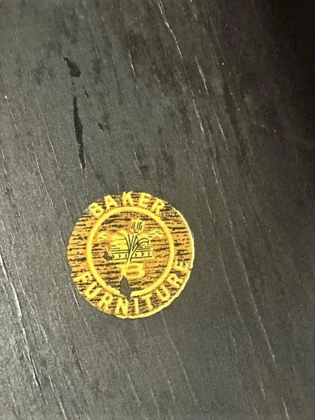 Baker Furniture Company Tooled Leather and Cerused Oak Cocktail Table - Rare Find From the 1940s - Image 7