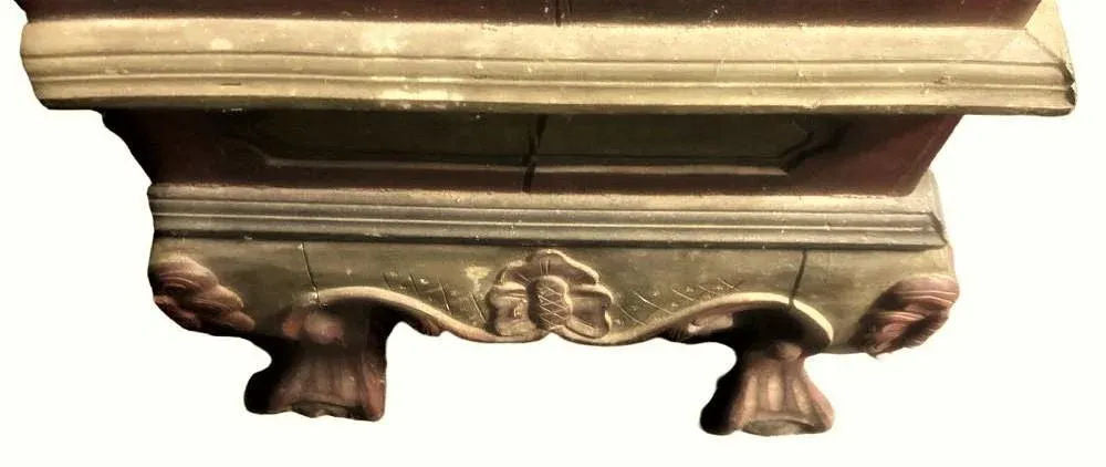 Dutch Colonial Antique 19th Century Liquor Cabinet With Bonnet Top and Ball and Claw Legs - Image 7