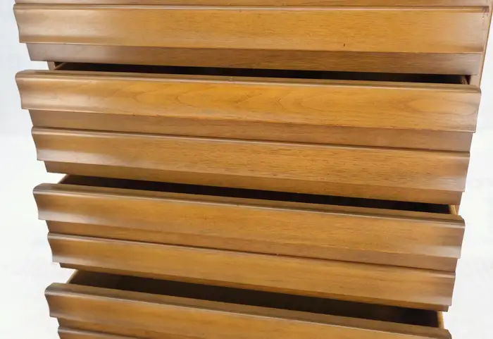 Pair of American of Martinsville Mid-Century Modern Walnut Chests of Drawers - Rare Find - Image 7